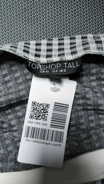 TOPSHOP Spódnica Długa Maxi Elegancka Wygodna Czarnobiała w Kratkę 40