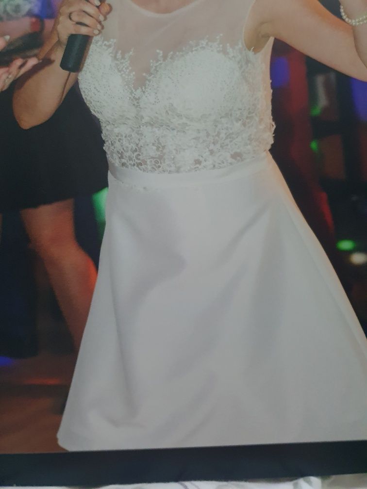 Suknia šlubna Marry Me 40 długa i krótka