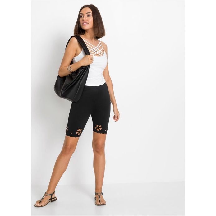 czarne spodenki biker ażur 32-34