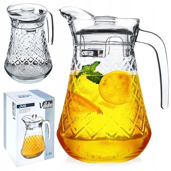 dzbanek szklany na sok wodę napoje solidny 1,4l