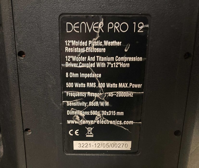 DENVER colunas 12" - 500w