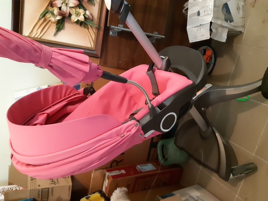 Stokke xplory розовая коляска полный комплект