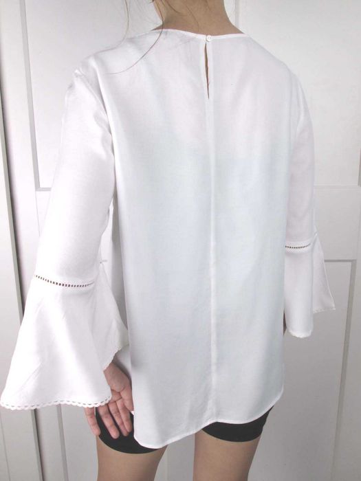 Phase Eight piękna luksusowa biała bluzka wiskoza 10 S M 36 38