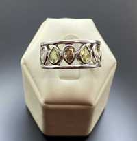 Srebrny pierścionek z łezkami Ag925 r19