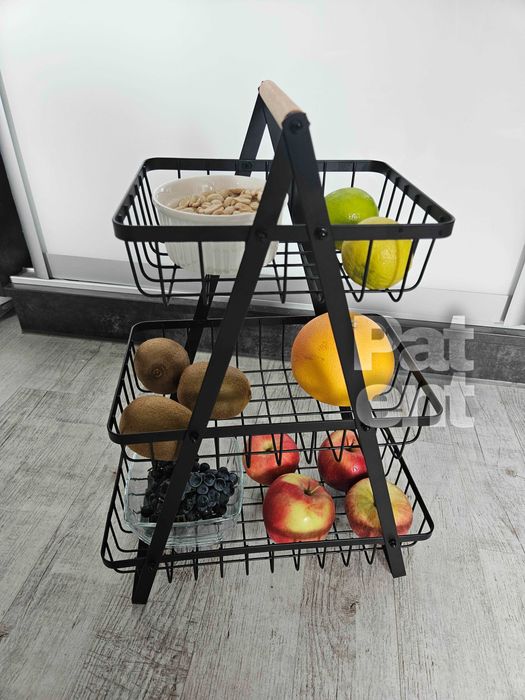 Stojak z koszykami na owoce warzywa do kuchni akcesoria 3 poziomy