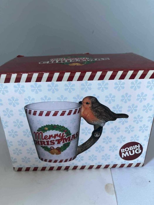 Ptak Robin porcelanowy kubek świąteczny Bożenarodzenie Leonardo