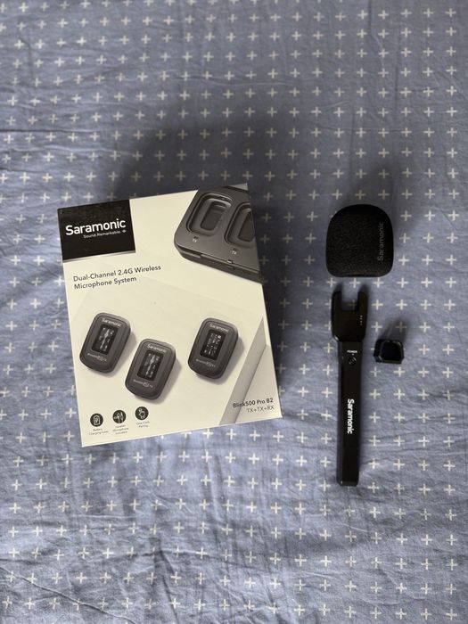 Saramonic Blink 500 Pro B2 + uchwyt reporterski + adapter do smartfona