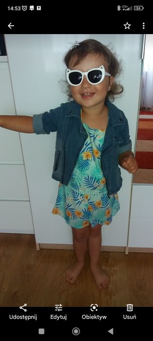 Kurtka kurteczka katana katanka ramoneska jeans dżins miękki H&M 74