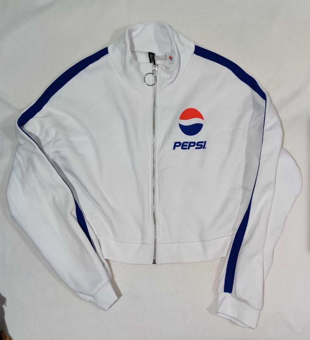 Pepsi Cola bluza damska biała L krótka nowa okazja divided