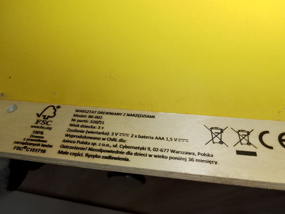 Warsztat drewniany z narzędziami dla dzieci Elefun wiek +3