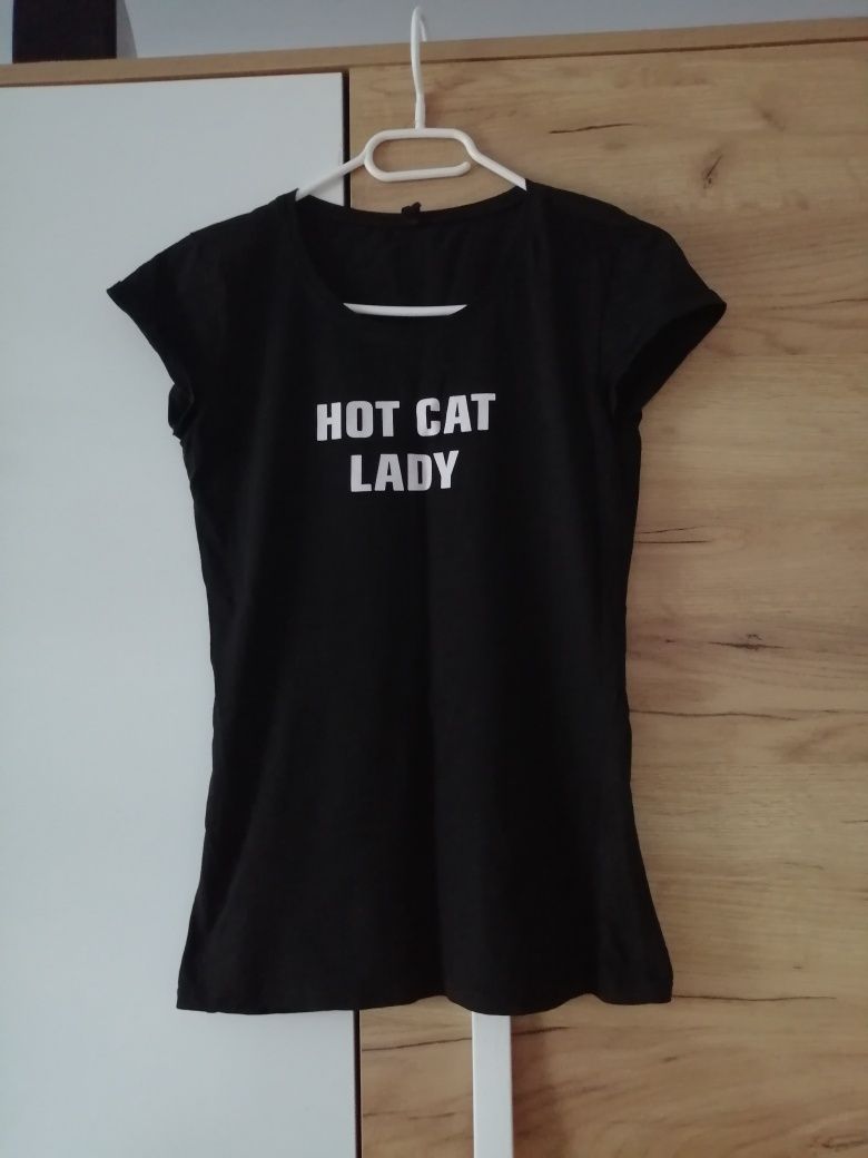 T-shirt damski Hot cat lady