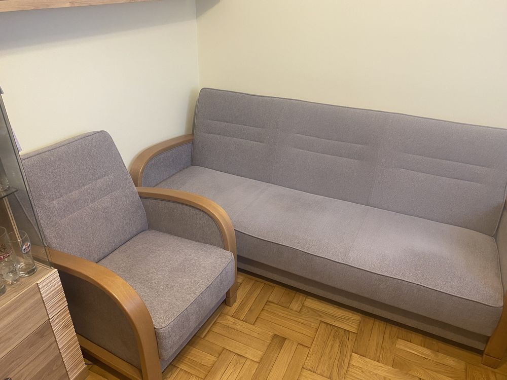 Zestaw Rozkładana sofa/wersalka + fotel -  Unimebel