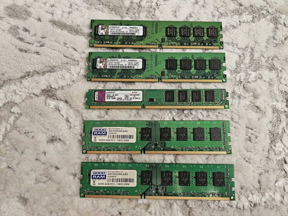 ОЗУ (Kingston DDR2 1GB, DDR3 2GB) и (Goodram DDR3 4GB)