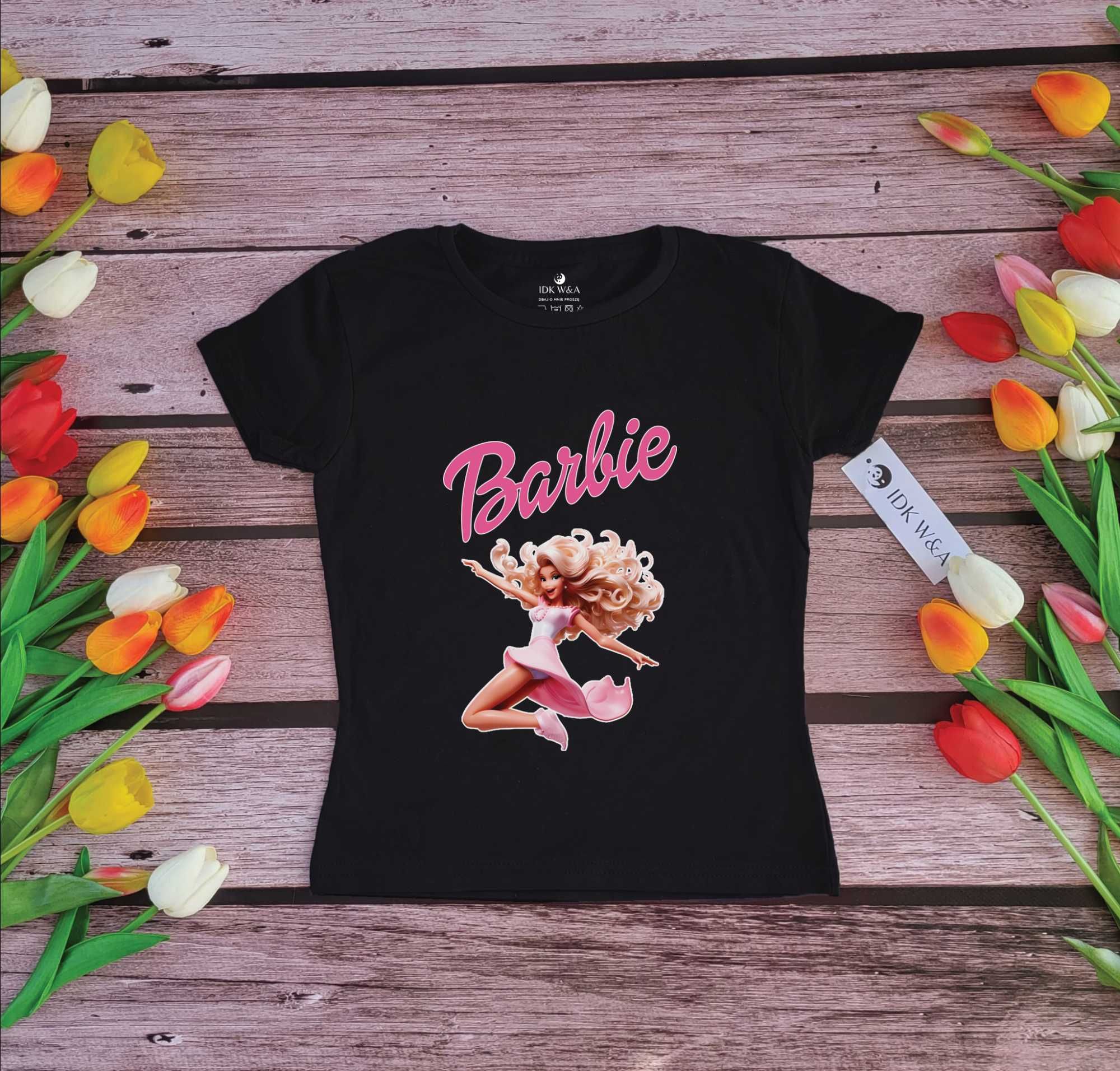 Barbie bluzka koszulka t-shirt rozmiar 98-164cm biała lub czarna