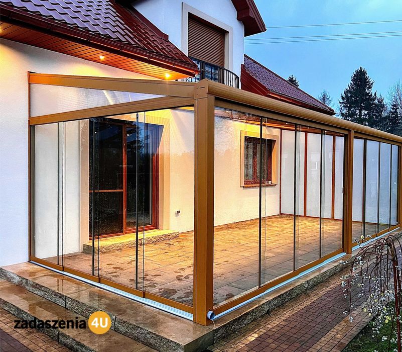 Zadaszenie tarasu, szklany ogród zimowy, systemy przesuwne, pergole