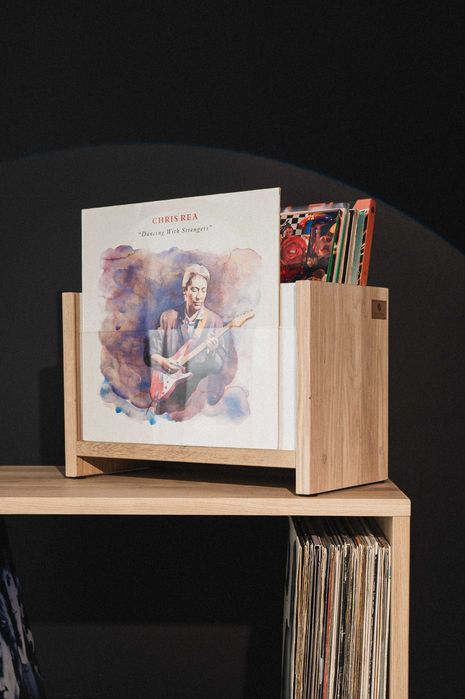 Szafka na gramofon rtv na płyty winylowe stojak z drewna półka