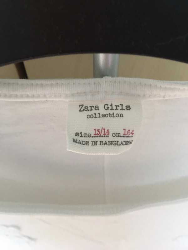 Biała bluzka na długi rękaw ze zdobieniem Zara Girls