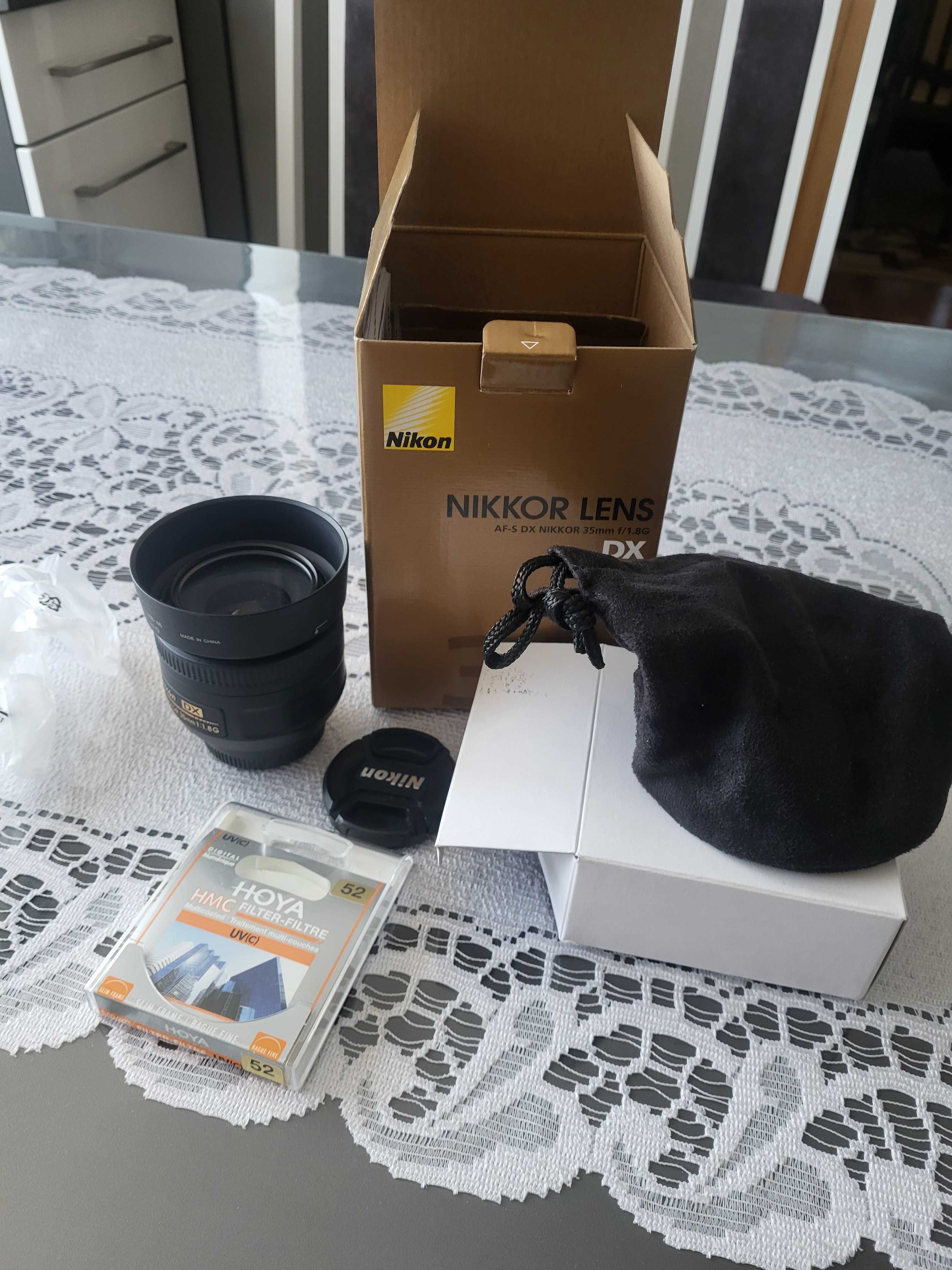 NIKON Nikkor AF-S DX 35 mm f/1.8G Obiektyw jak nowy raz używany filtr