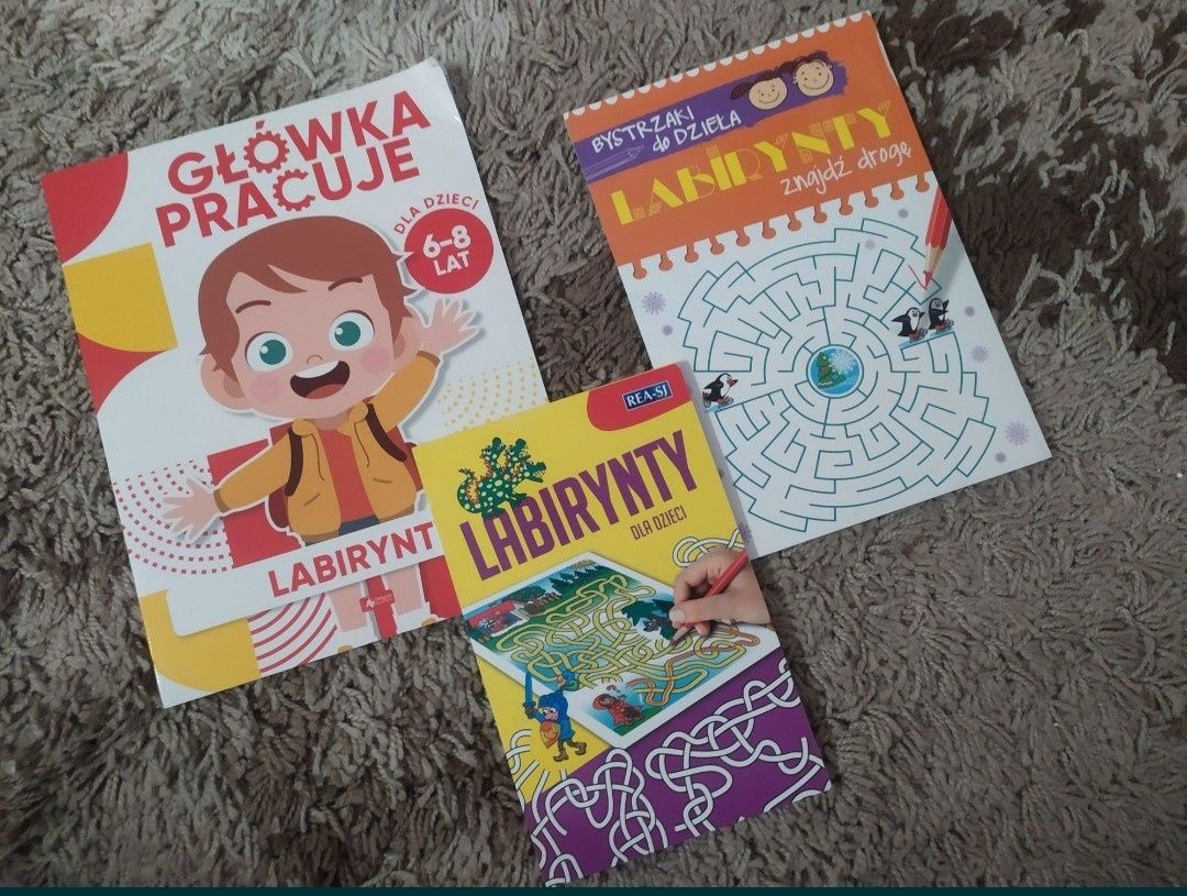 Trzy książki dla dzieci Labirynty