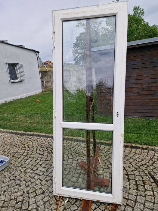 Drzwi 88x229.5 okno 86x230 balkonowe pcv z demontażu
