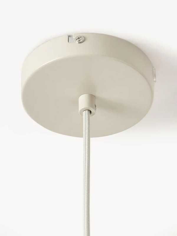Designerska lampa wisząca z lnu Lucina Jasny beż Ø35xH31cm