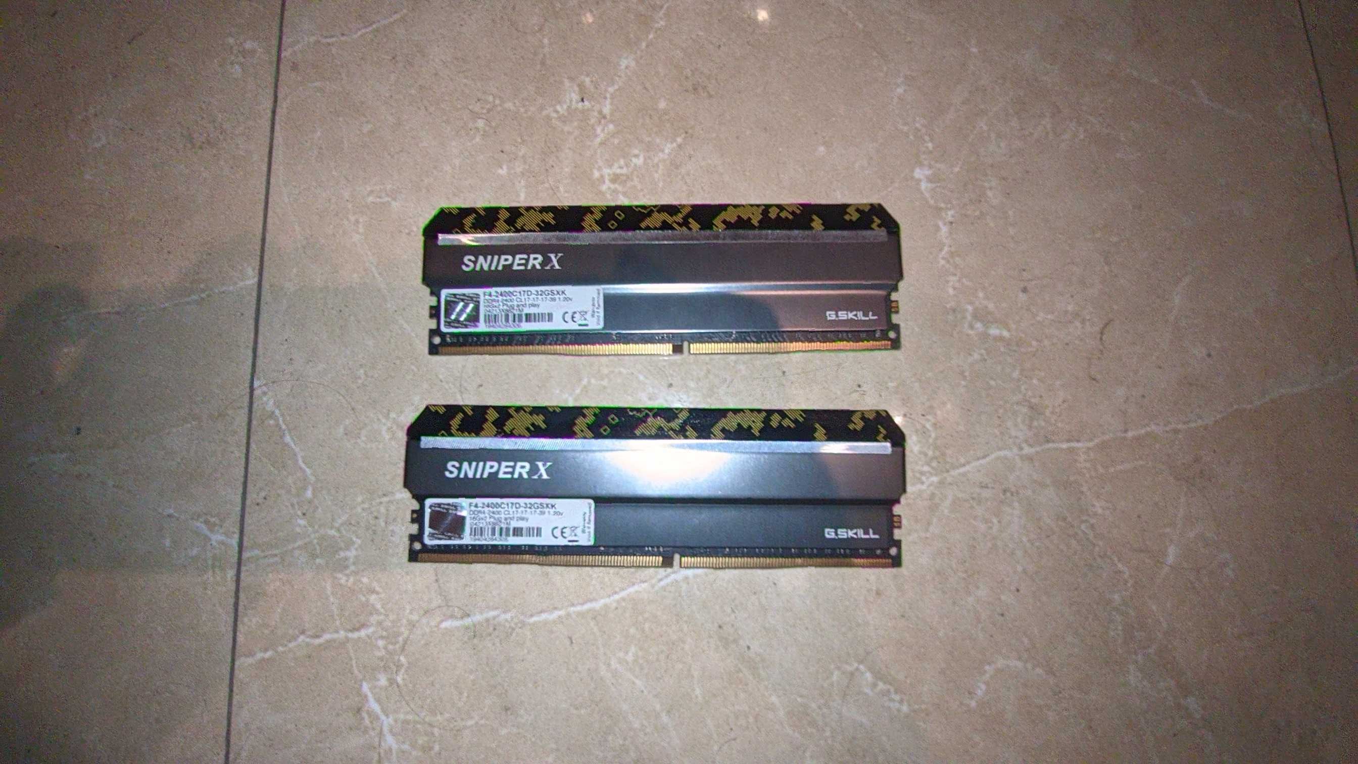 Memória GSkill Sniper X DDR4 32GB Dual Channel - 2x16GB