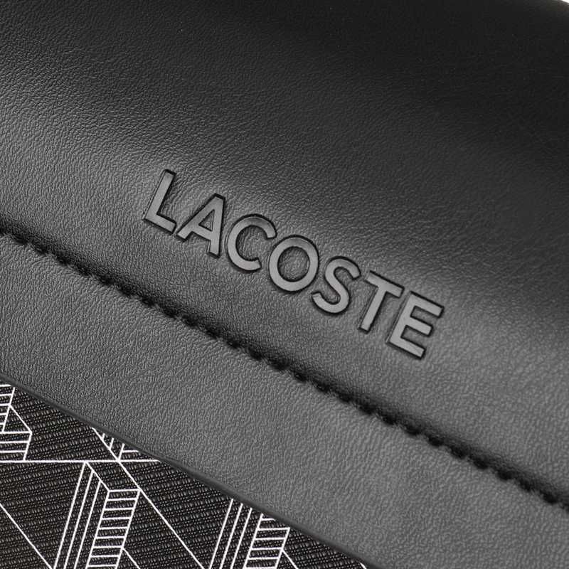 Сумка через плече Lacoste крос-боді. Чорна монограм