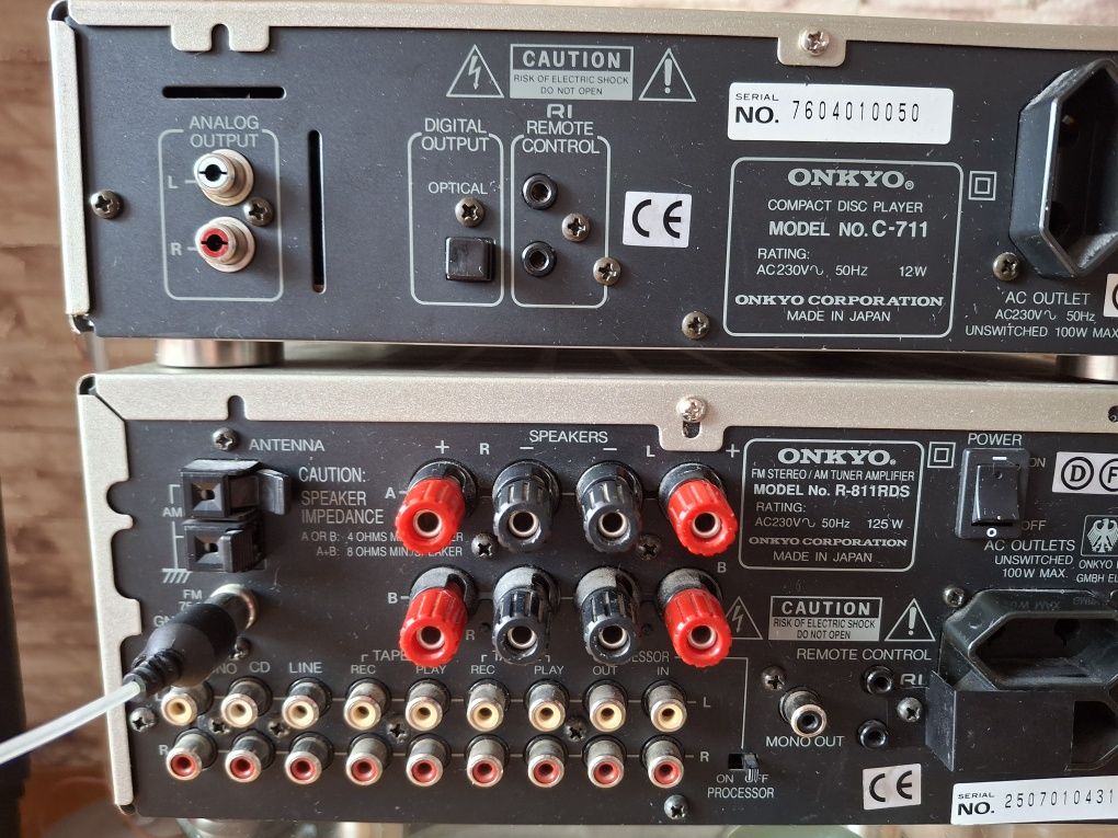 Amplituner Onkyo R- 811RDS CD C-711,, wyjście na subwoofer,org. pilot!