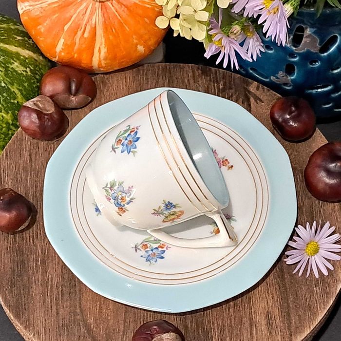 Limoges filiżanka i spodek przedwojenna porcelana Art Deco