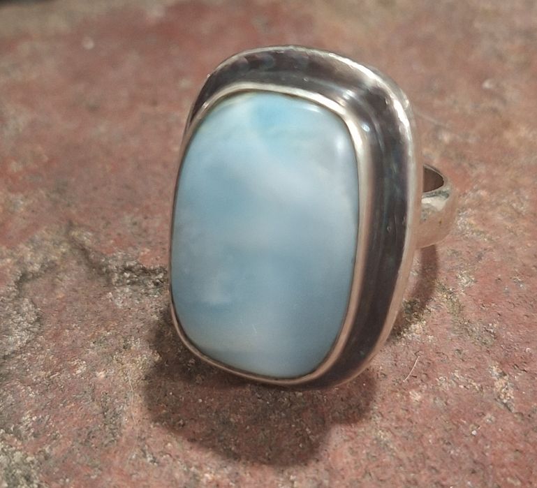Pierścionek srebro larimar
