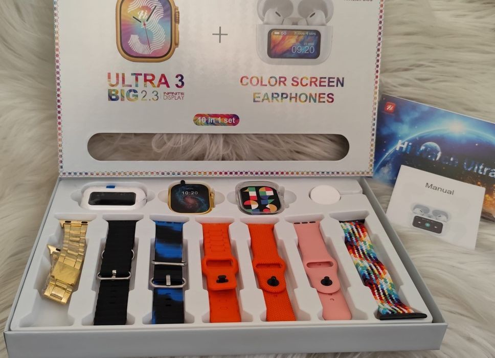 Comjunto smartwatch auriculares