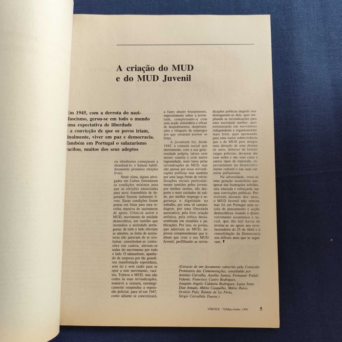 Revista Vértice 72 - Maio-Junho 1996