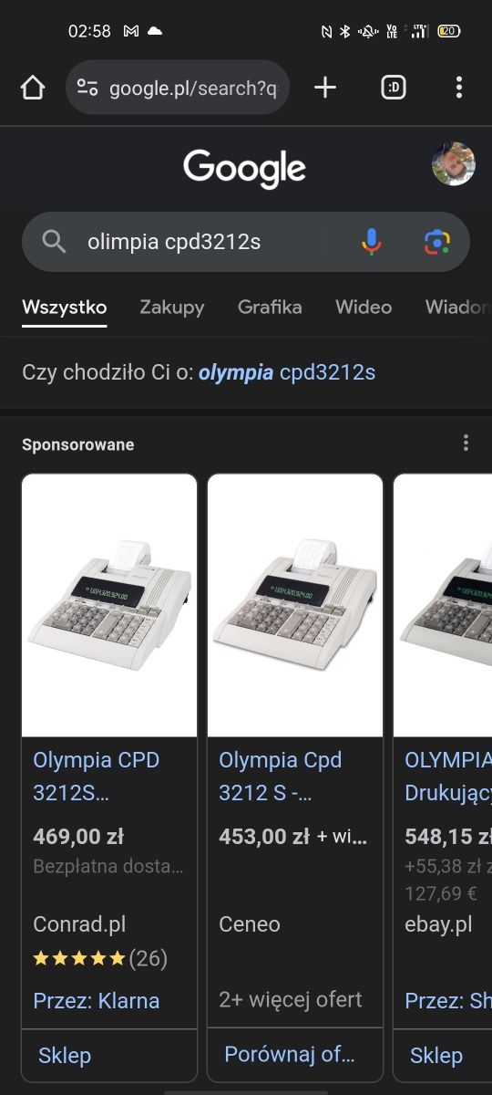 Olympia CPD 3212 S kalkulator z drukarką