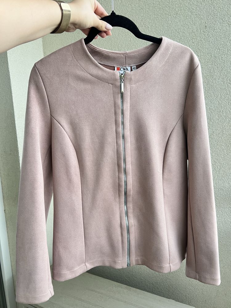 Zamszowa ramoneska w kolorze brudnego różu 42 XL