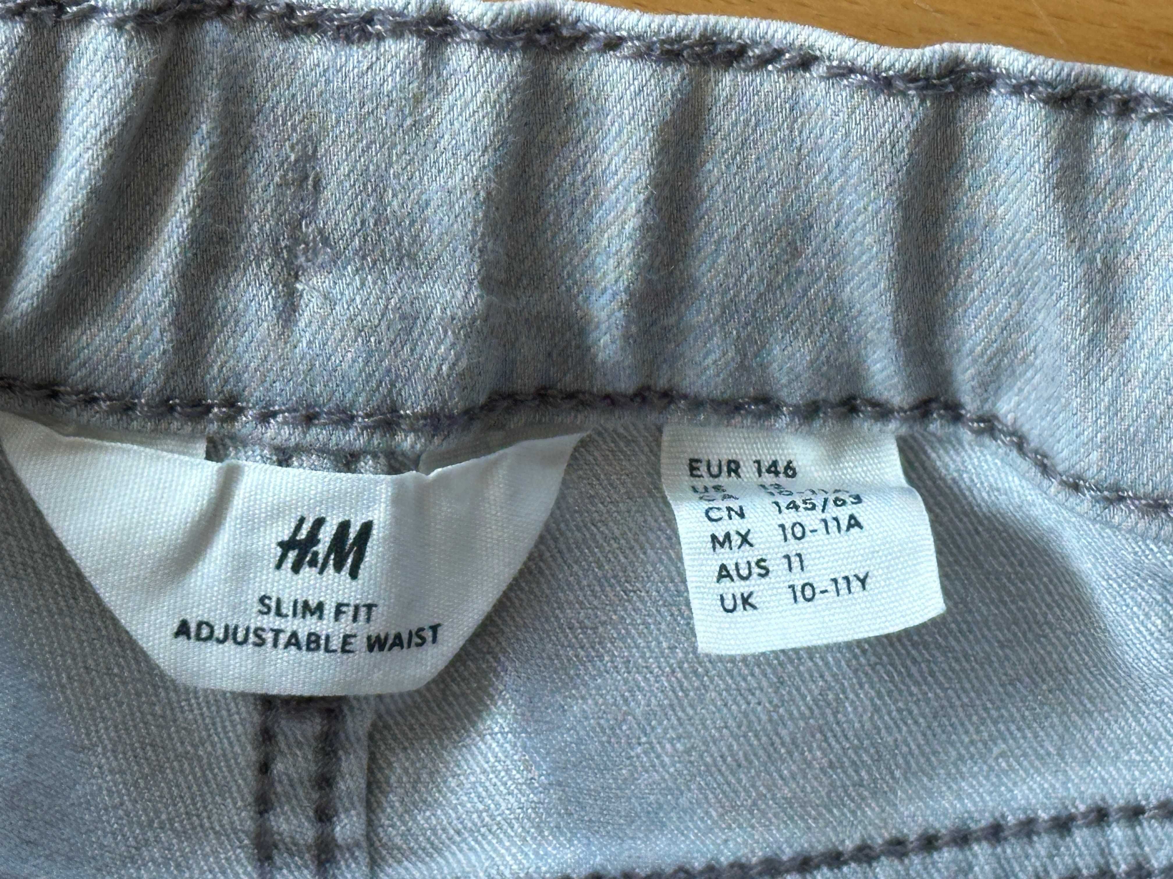 Spodnie szare dla chłopca H&M Slim Fit rozm 146
