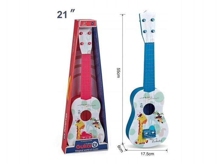 Gitara Dla Dzieci Duża 55cm Ukulele Gra Instrument