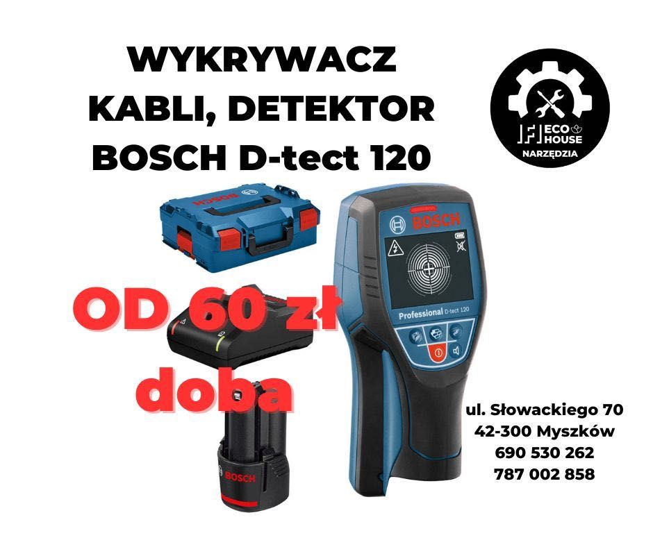 Detektor wykrywacz kabli BOSCH D-TECT 120 nitownica laser rozwijak