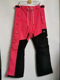 Różowe Czarne Spodnie Snowboardowe Narciarskie Damskie DOPE rozmiar L