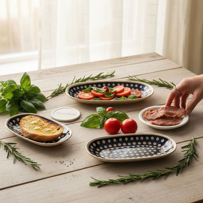 Zestaw półmisków.Ceramika Bolesławiec