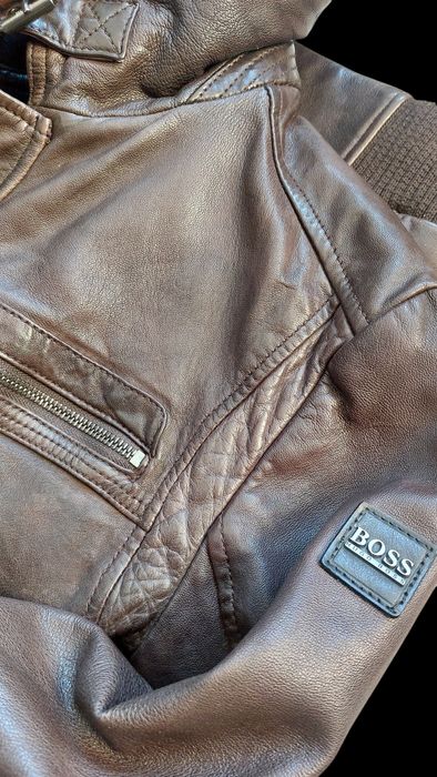 Hugo Boss nowa kurtka męska skórzana pilotka r. S