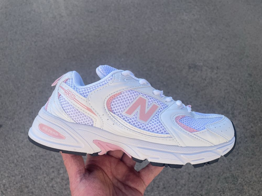 New balance 530 White Twilight Haze біло-рожеві 36-41.