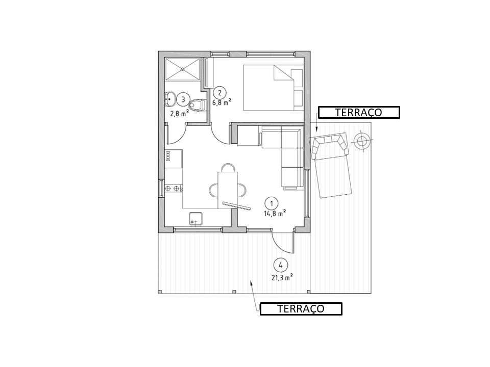 Casa de Madeira, Pré-Fabricada, Bungalow T0-T2