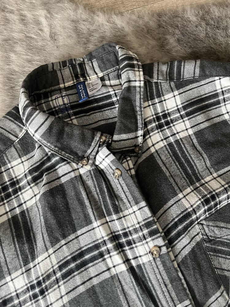 Szara koszula w kratkę H&M