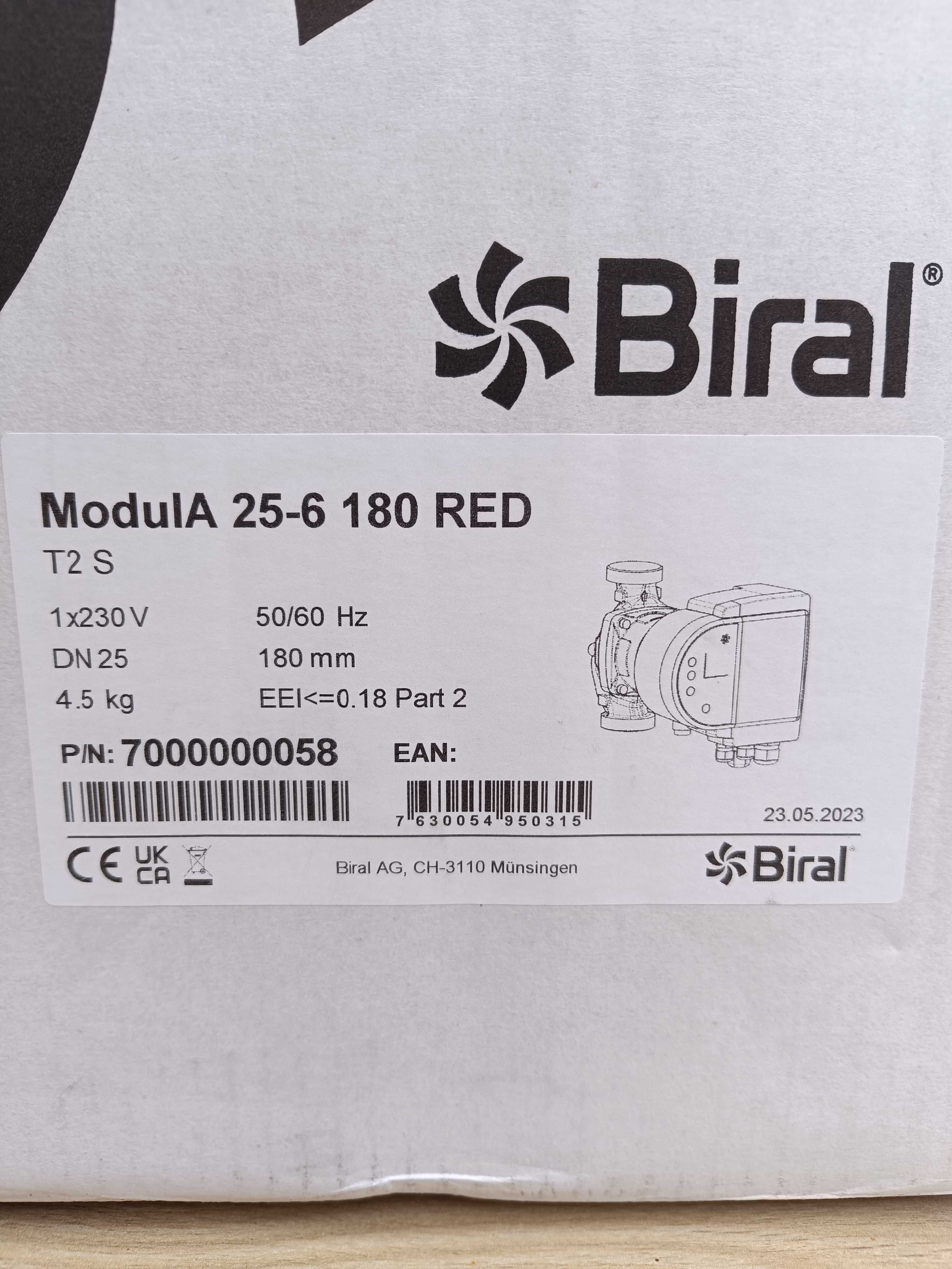 Pompa obiegowa wody BIRAL  ModulA 25-6 180 RED T2 S Bluetooth NOWA !!!