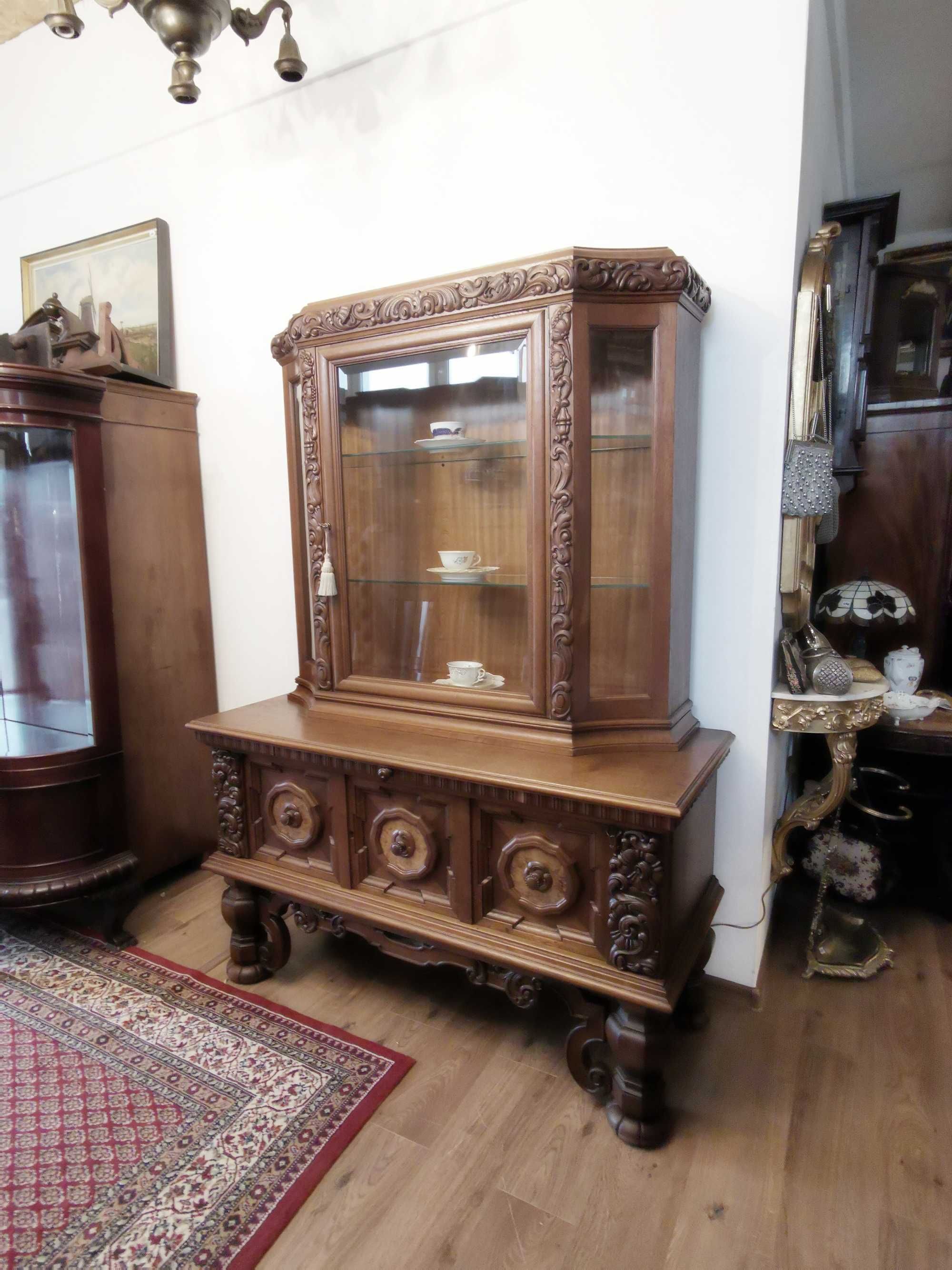 Dębowa witryna biblioteczka antyk 185/2022