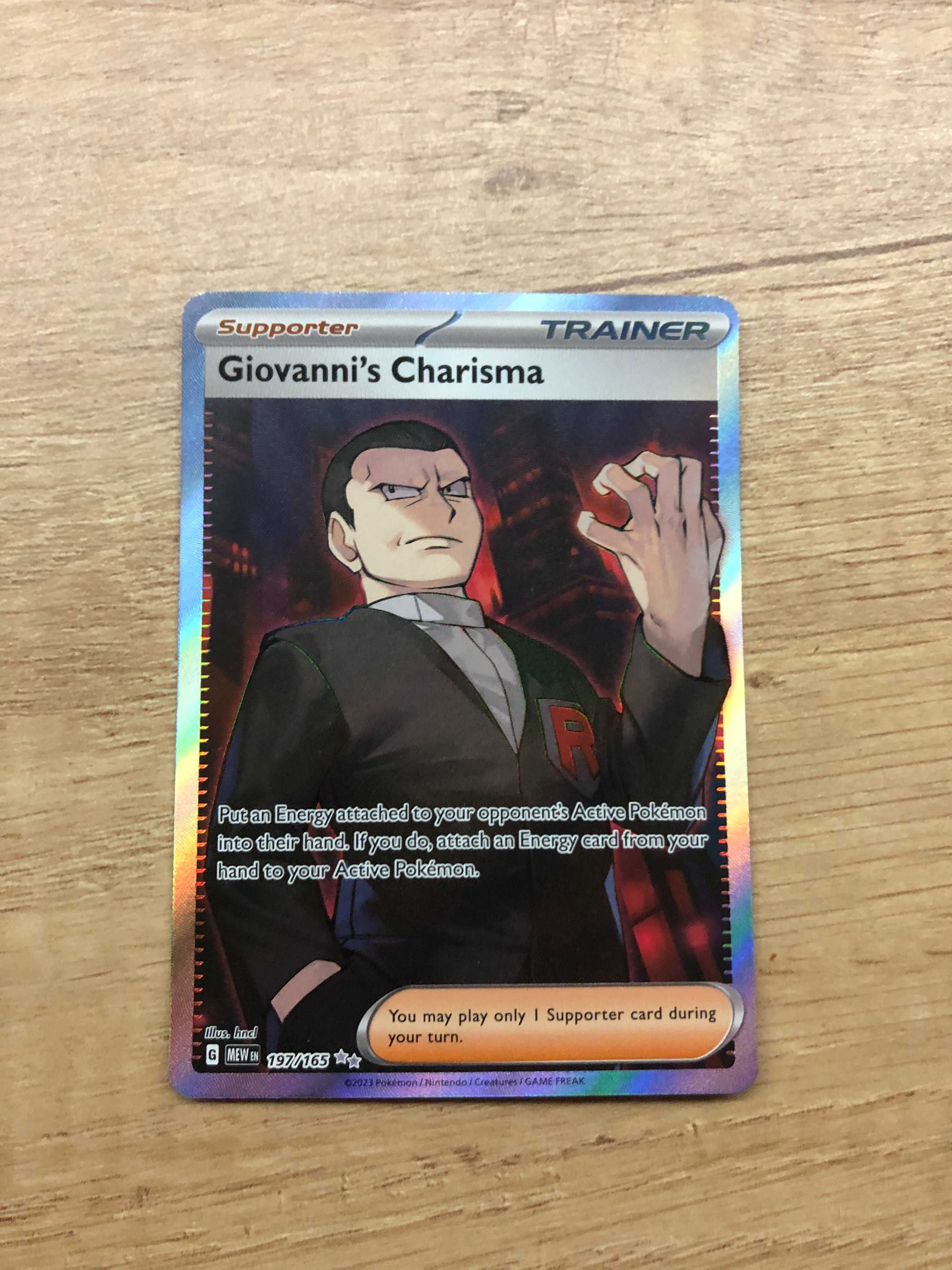 Karta pokemon Giovanni Charisma 197/165 mew 151