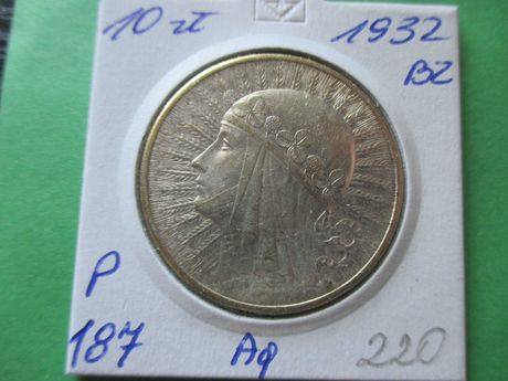 Srebrna moneta 10 zł z 1932 r . Babka . Oryginał !!!
