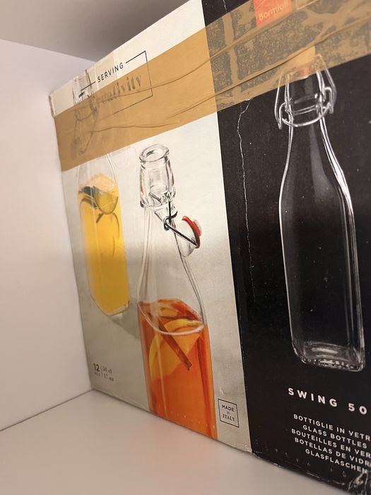 19 szt butelka szklana 0,5 l 500 ml Swing kwadratowa Bormioli Rocco