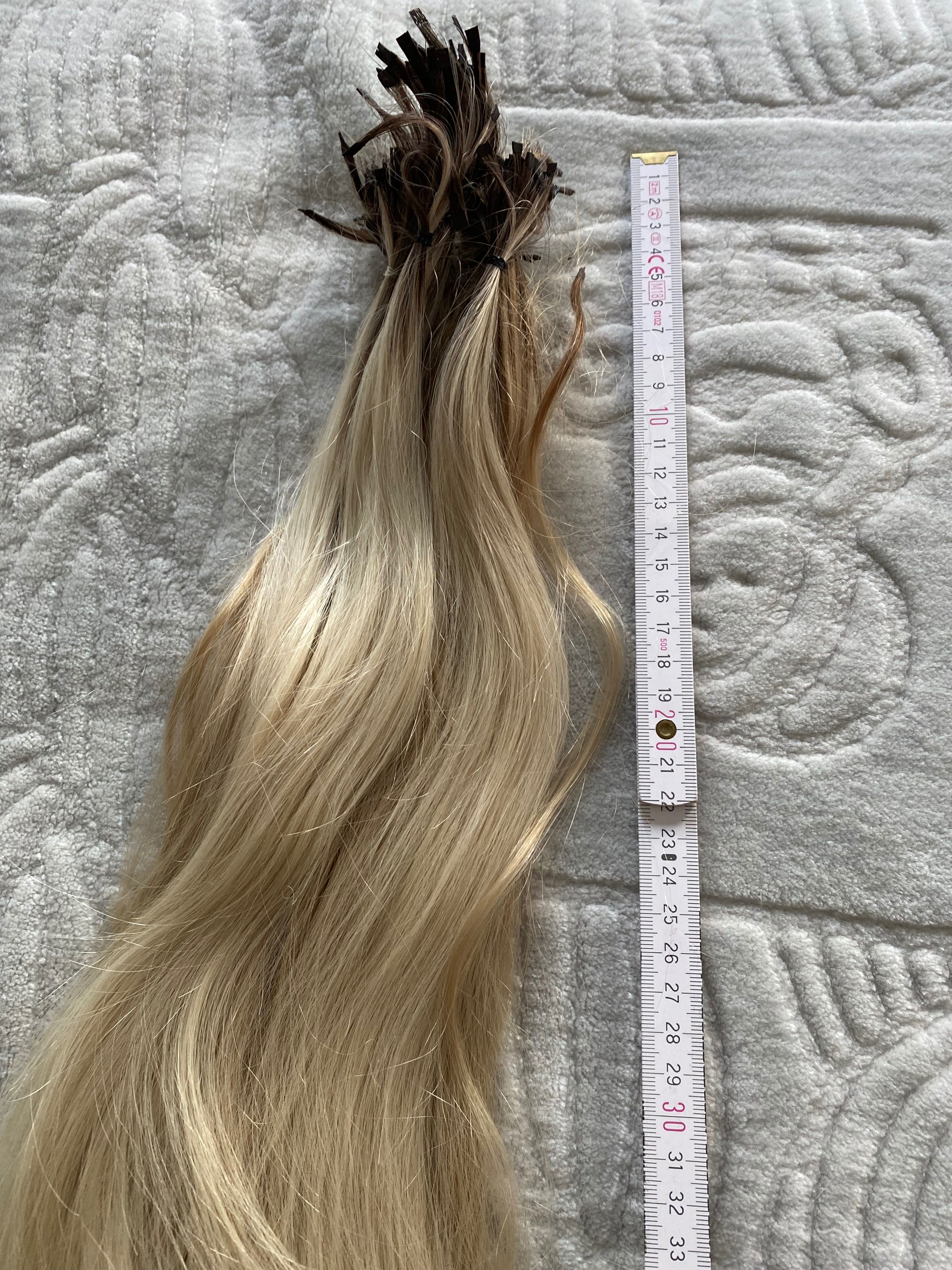 Włosy naturalne blond 70 cm jasne 150 g