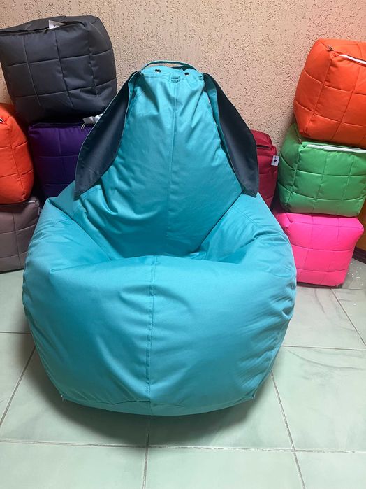 Безкаркасні крісла-мішки, пуфи. 24 кольори напряму з виробництва